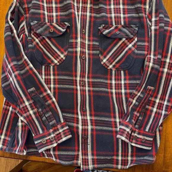 Duluth Trading Co Men's heavyweight blanket Red Plaid shirt never worn - Picture 2 of 7